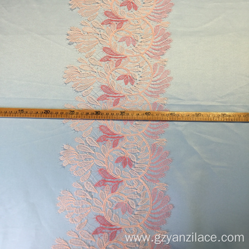 Pink Sewing Embroidery Wide Lace trim